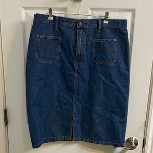 Vintage Bill Blass Skirt Denim Midi Classic Retro 80s Capsule Preppy Women’s 14